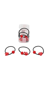 2 - ربطات شعر أطفال قطيفة حمراء